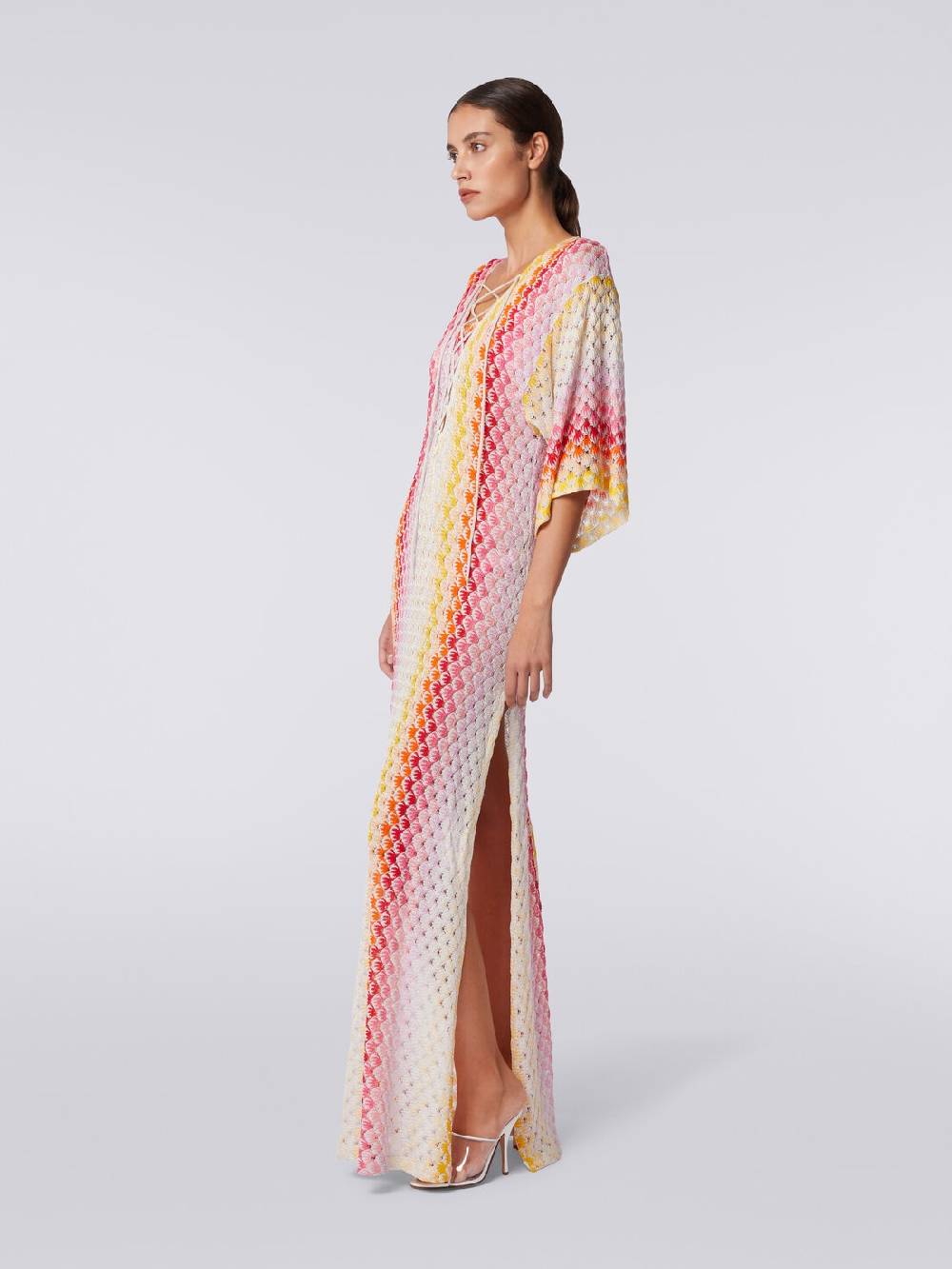 Missoni Caftano copricostume lungo effetto pizzo dégradé con lurex Promozione
