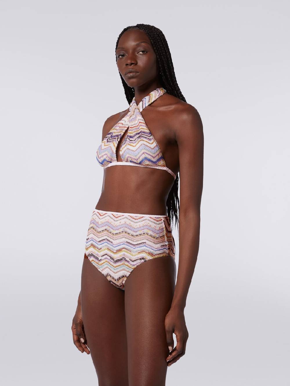 Missoni Bikini in crochet con lurex e slip a vita alta Pezzi Unici
