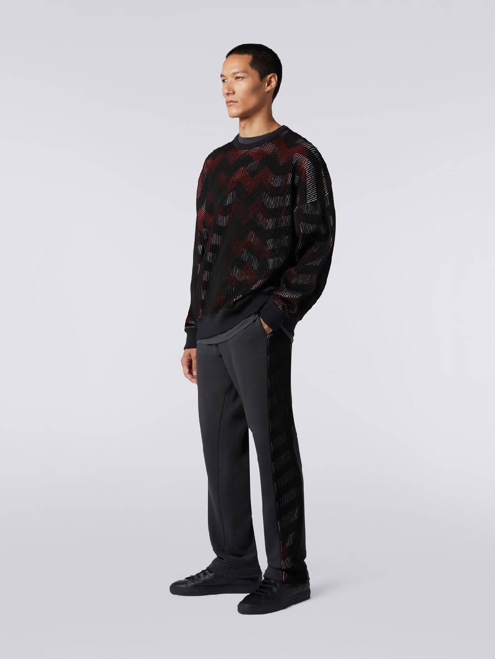 Missoni Maglione girocollo in misto cotone chevron in collaborazione con Mike Maignan Consegna Veloce