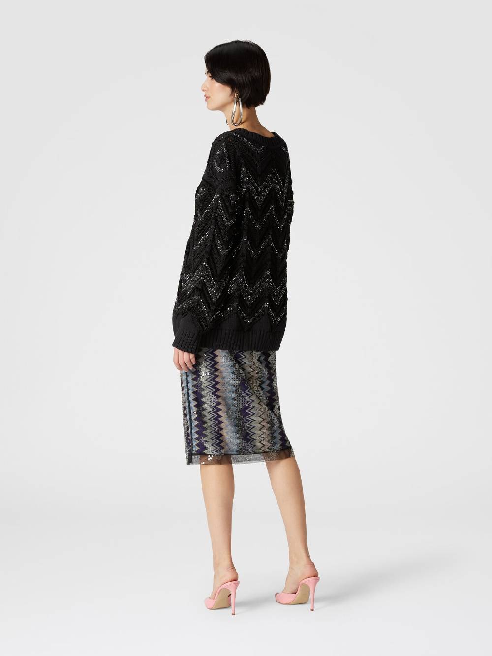 Missoni Pullover oversize con motivo zig zag e paillettes Promozione Limitata