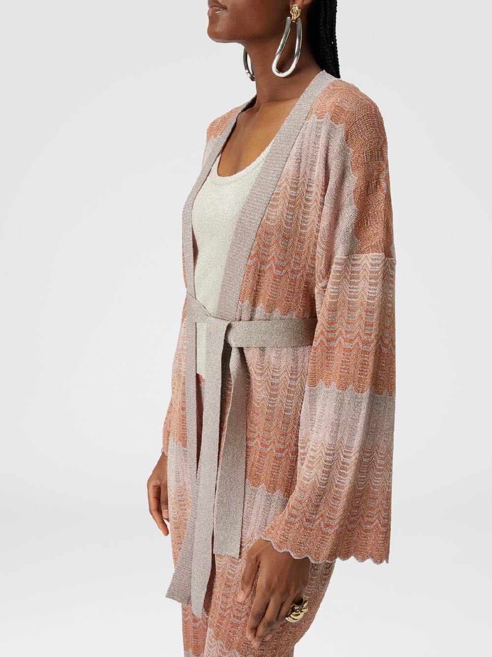 Missoni Cardigan con motivo greca zig zag e cintura Fino Al -60%