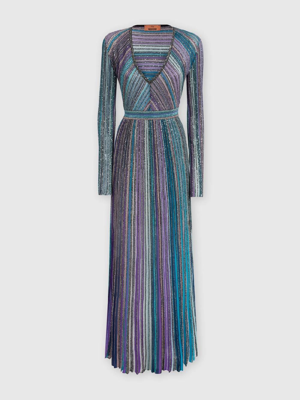 Missoni Abito lungo in maglia plissée lamé Affare Del Giorno