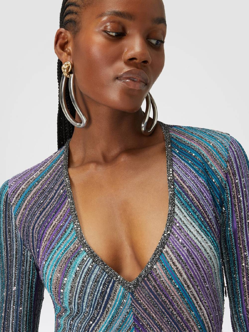 Missoni Abito lungo in maglia plissée lamé Affare Del Giorno