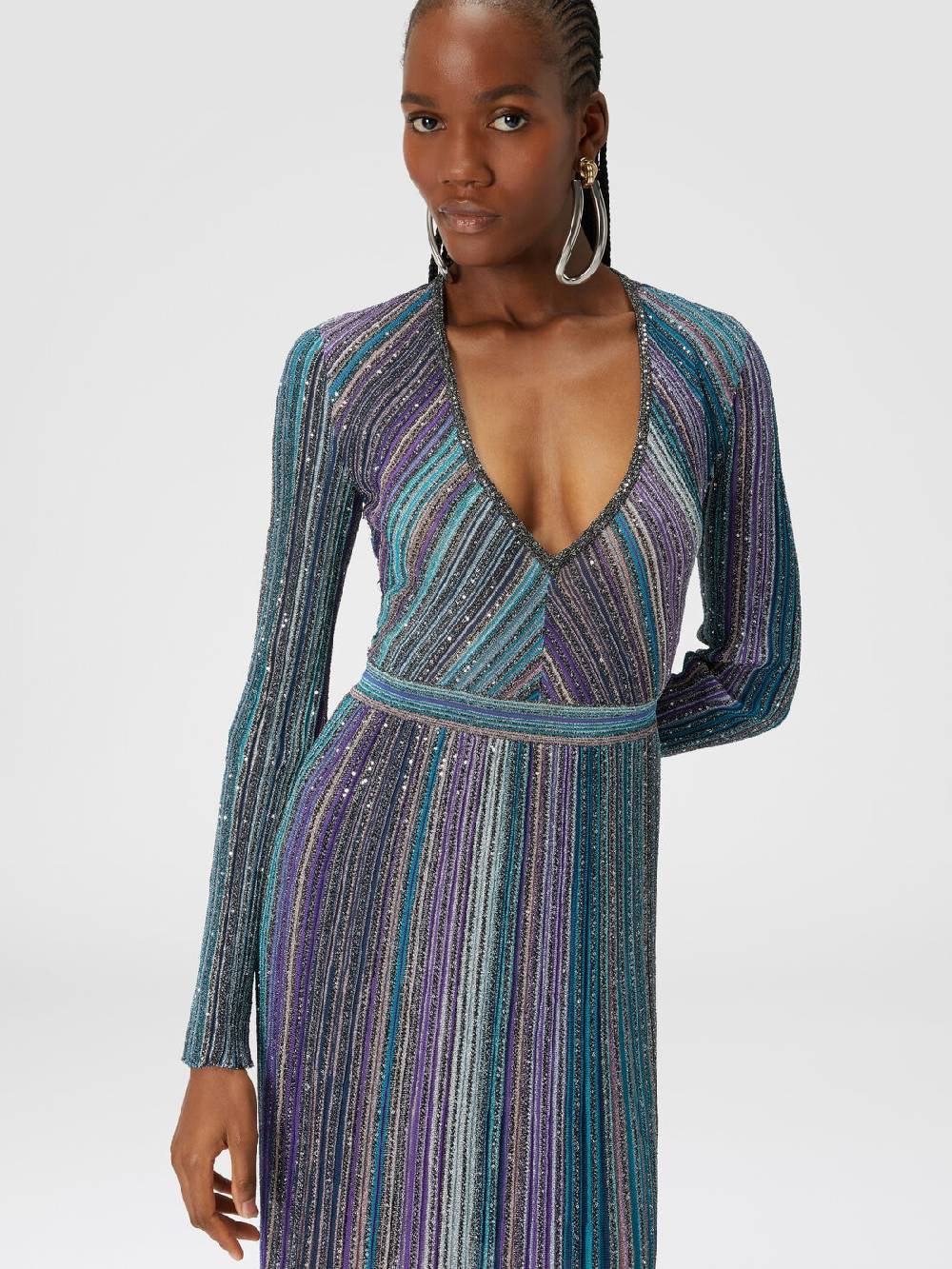 Missoni Abito lungo in maglia plissée lamé Affare Del Giorno