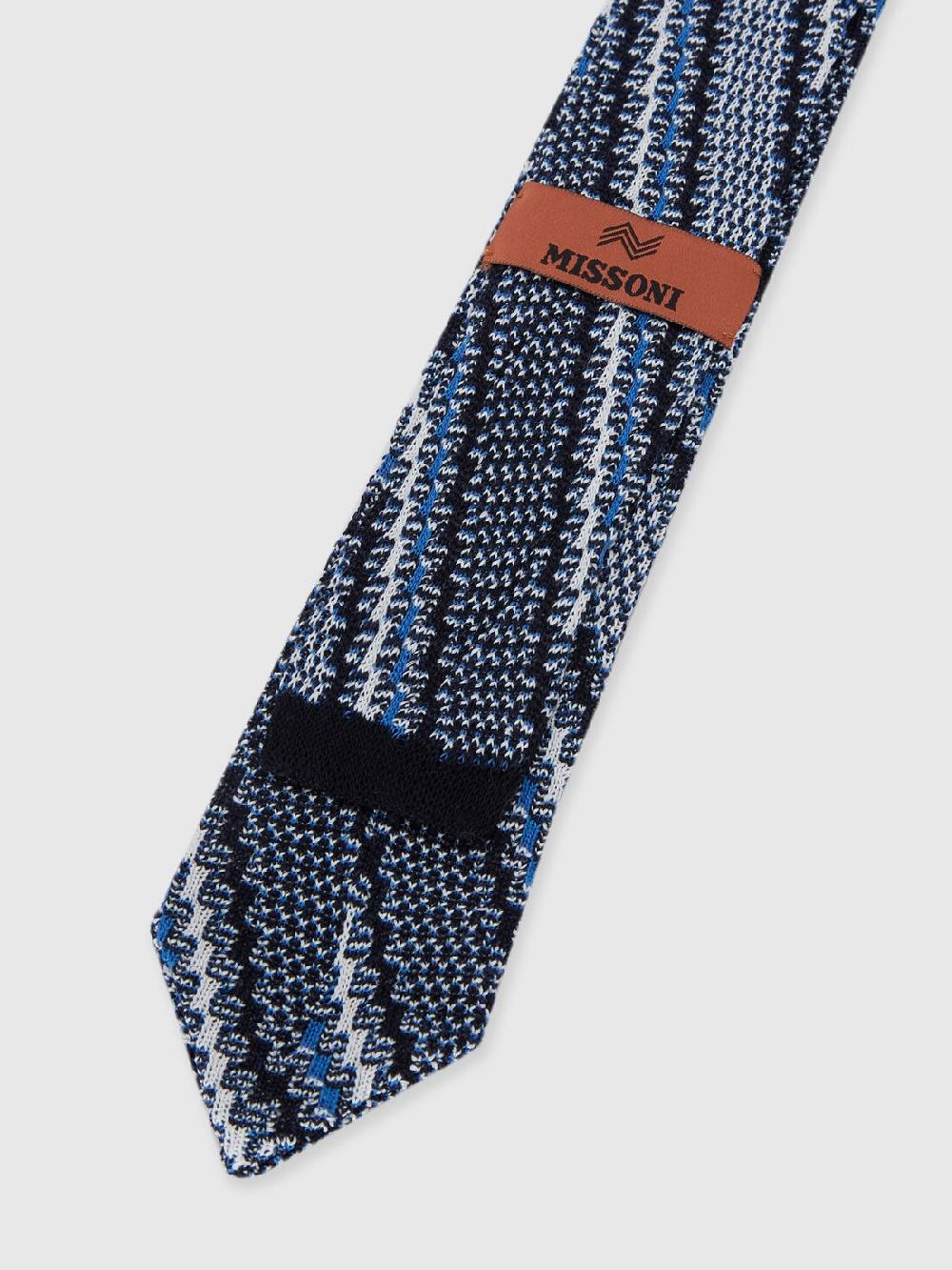 Missoni Cravatta in cotone e lino con ricami Presa