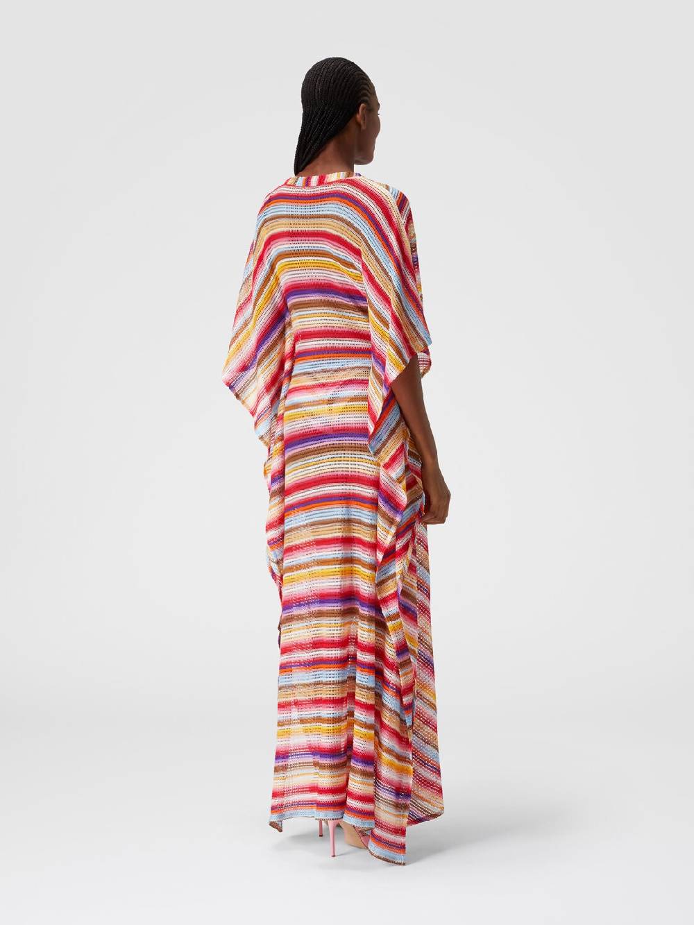 Missoni Caftano copricostume lungo in crochet rigato In Vendita
