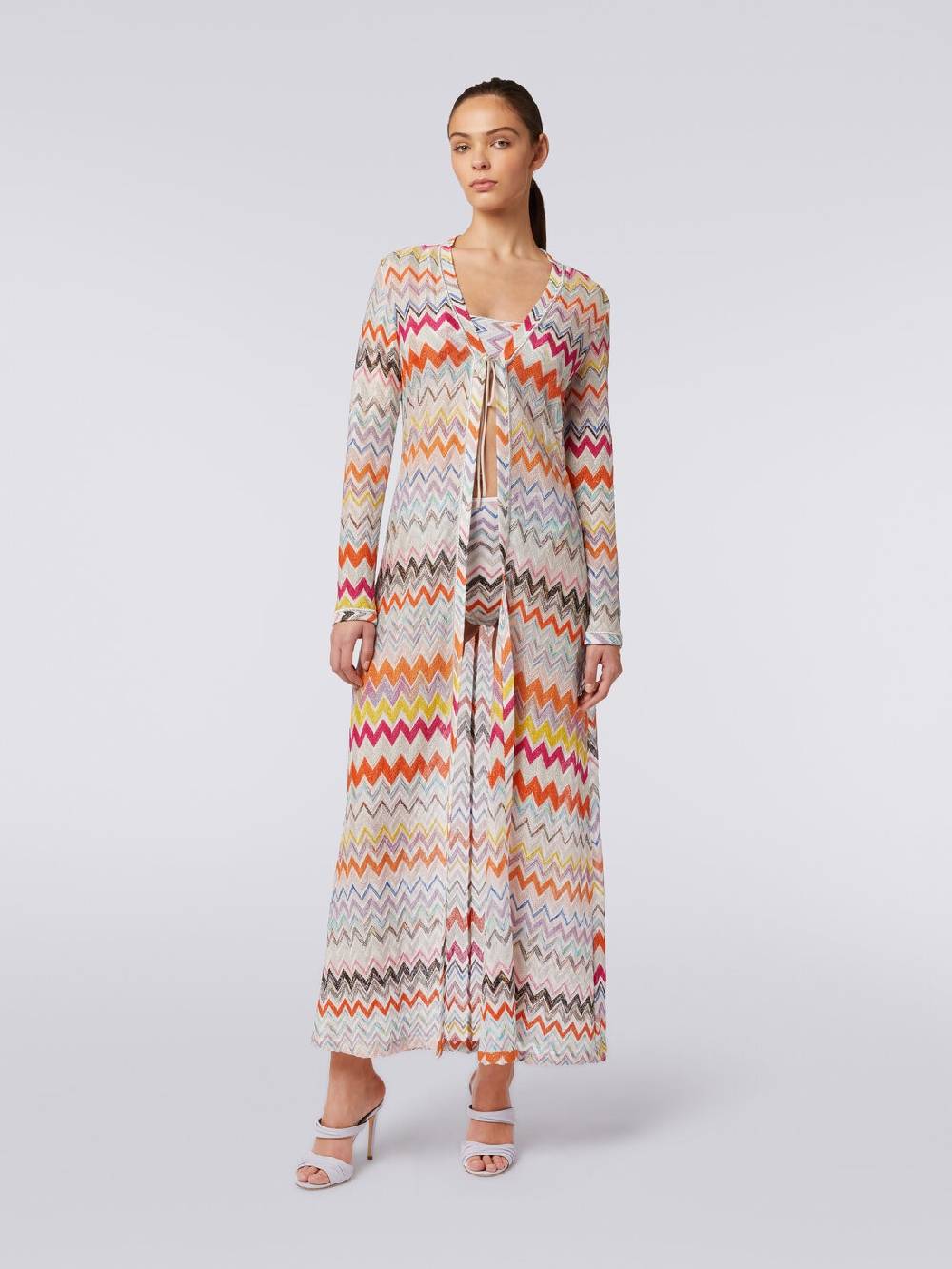 Missoni Cardigan copricostume lungo con motivo zig zag e lurex Hotsell