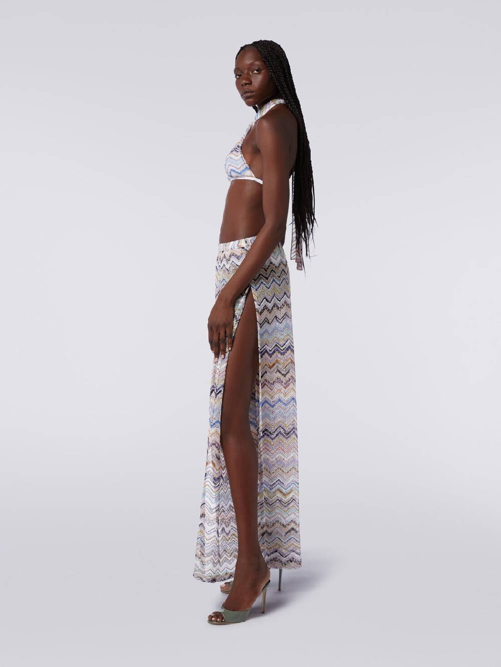 Missoni Pantaloni in maglia di viscosa a rete zig zag con lurex Vendita Calda
