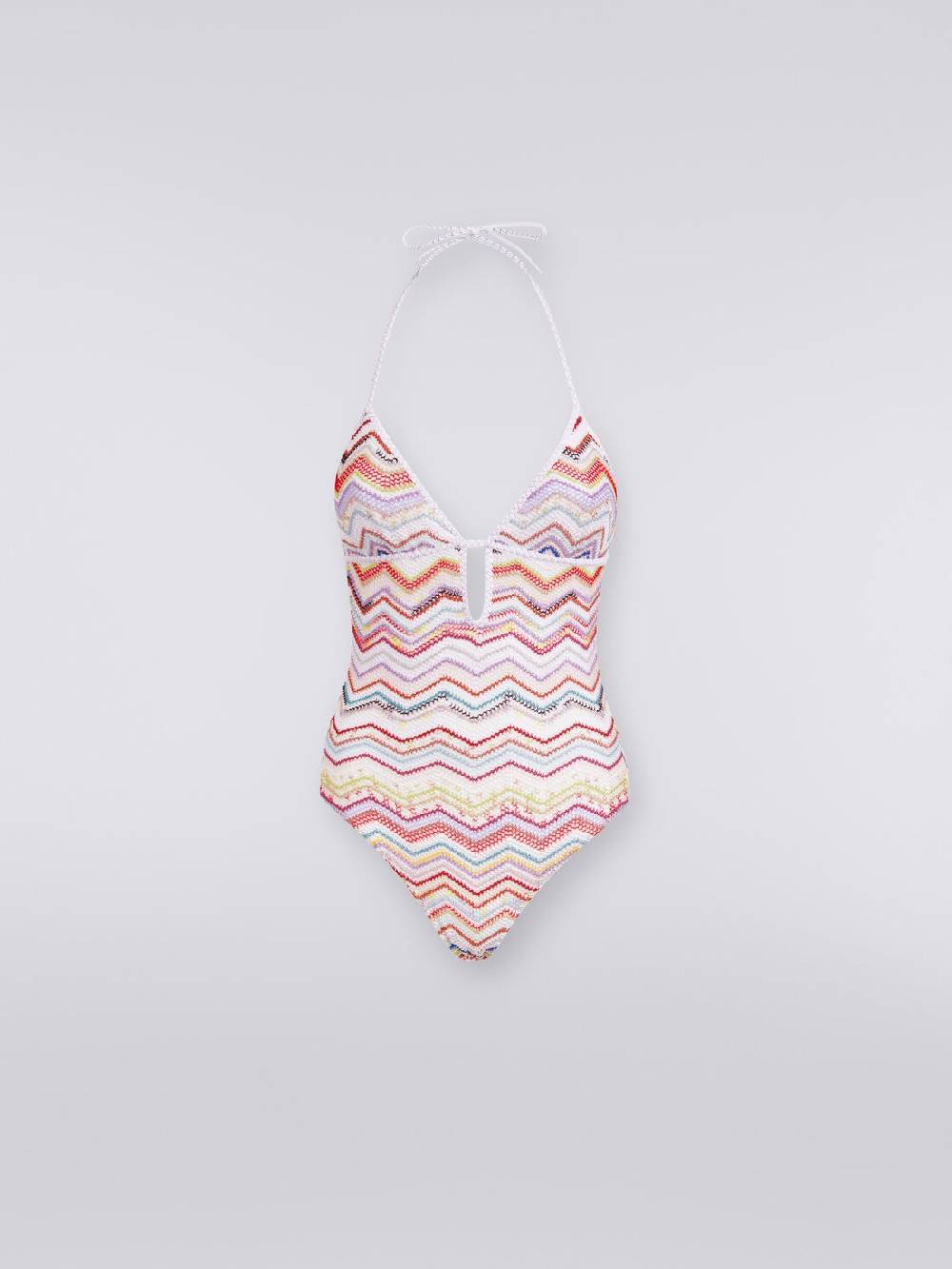 Missoni Costume intero in crochet zig zag con lurex Vendita Economica