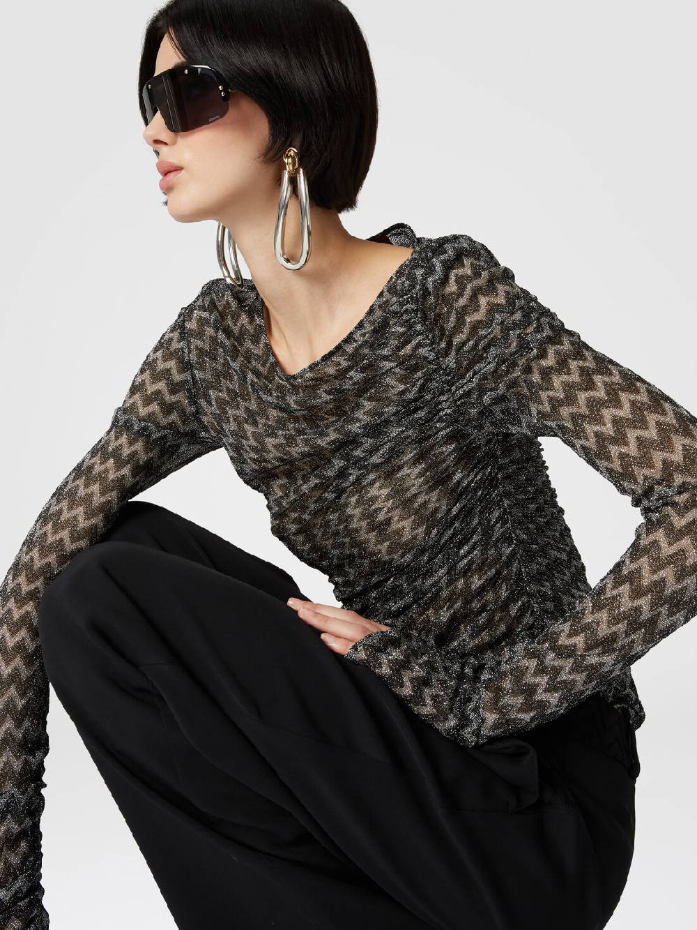 Missoni Pantaloni classici in viscosa con inserto chevron I Più Venduti