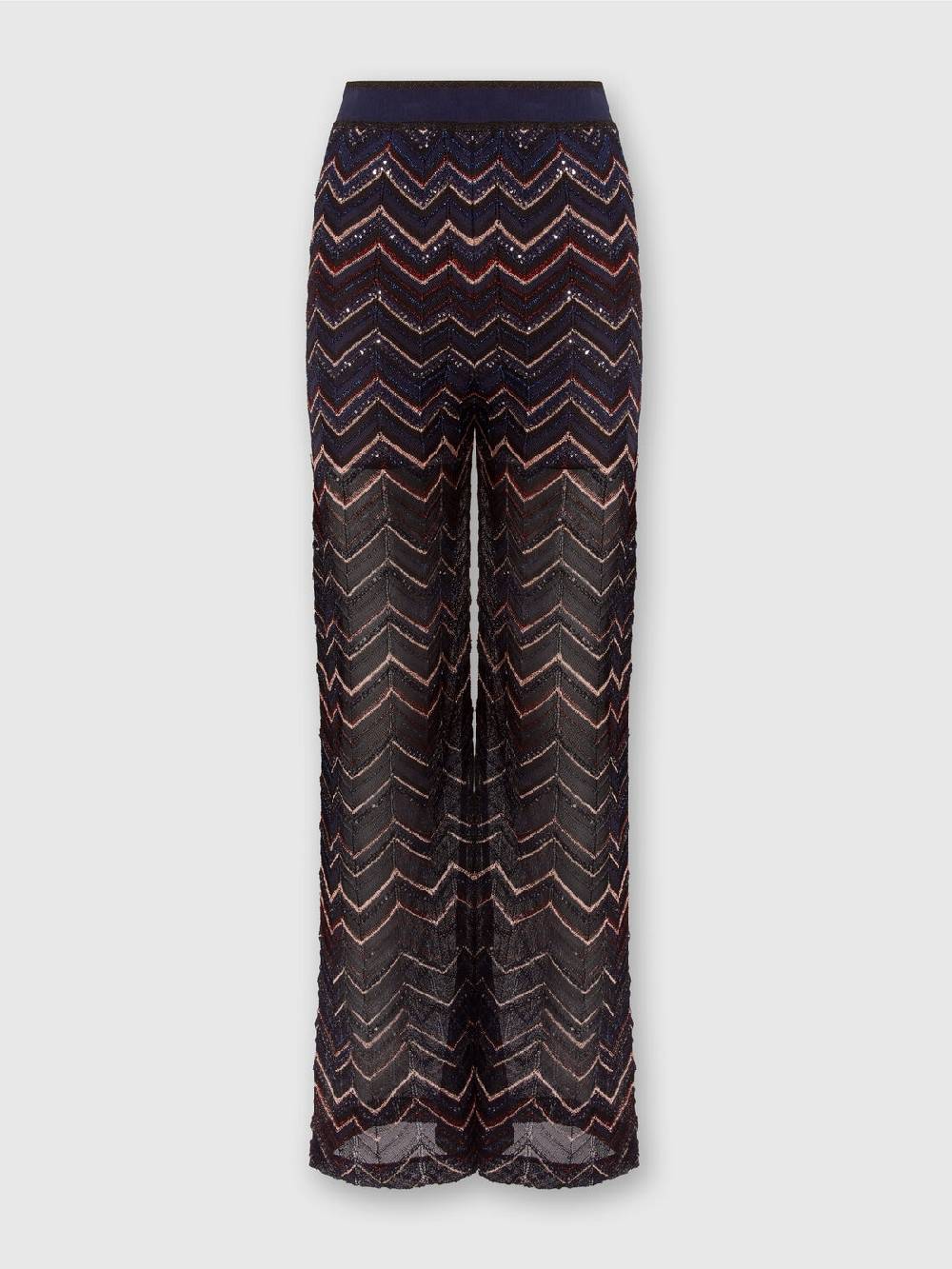 Missoni Pantaloni in maglia zig zag con lurex e paillettes Negozio