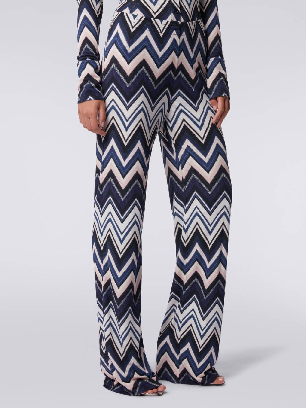Missoni Pantaloni in viscosa con stampa zig zag Nuova