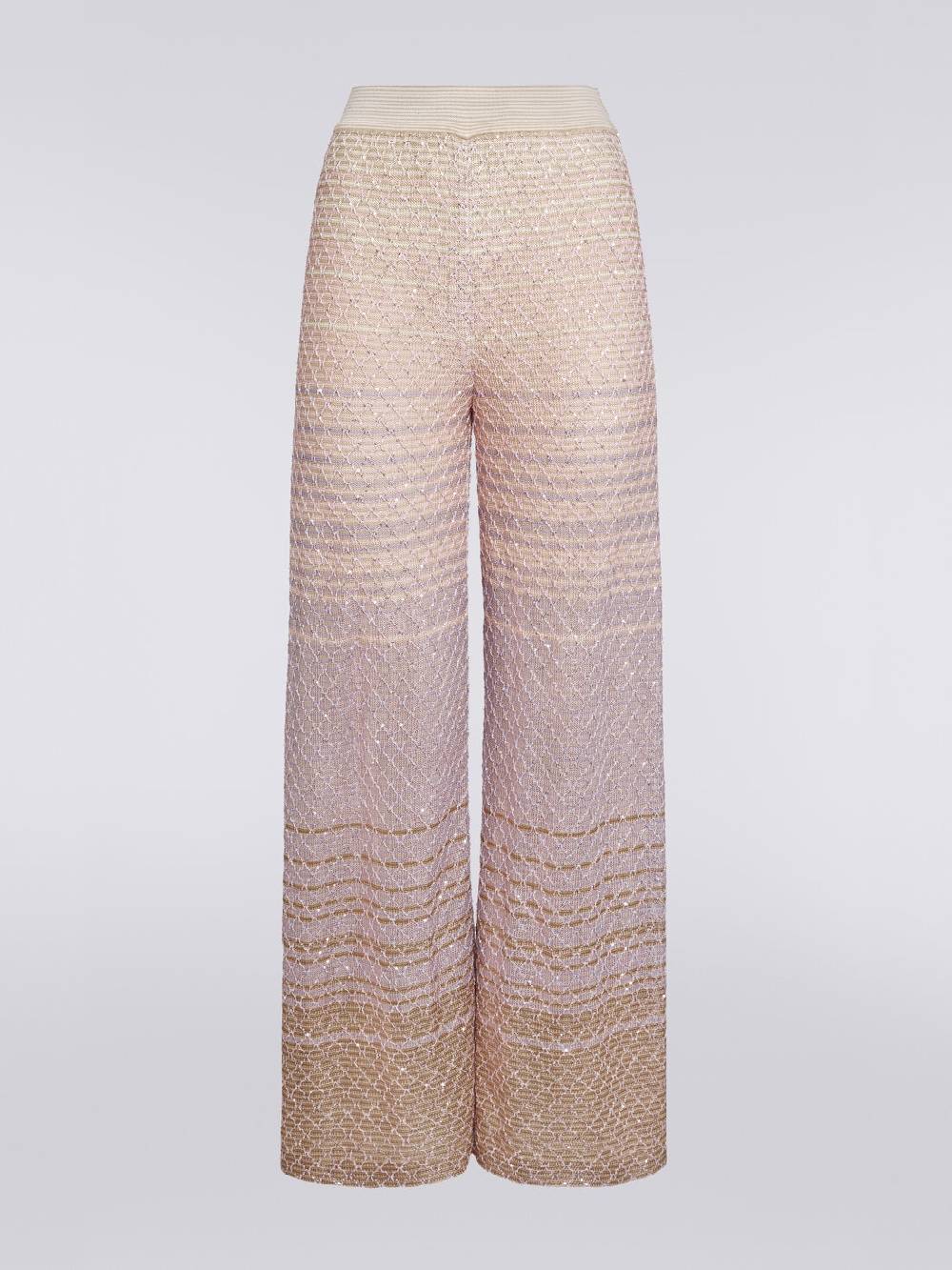 Missoni Pantaloni in maglia dégradé con paillettes Moda