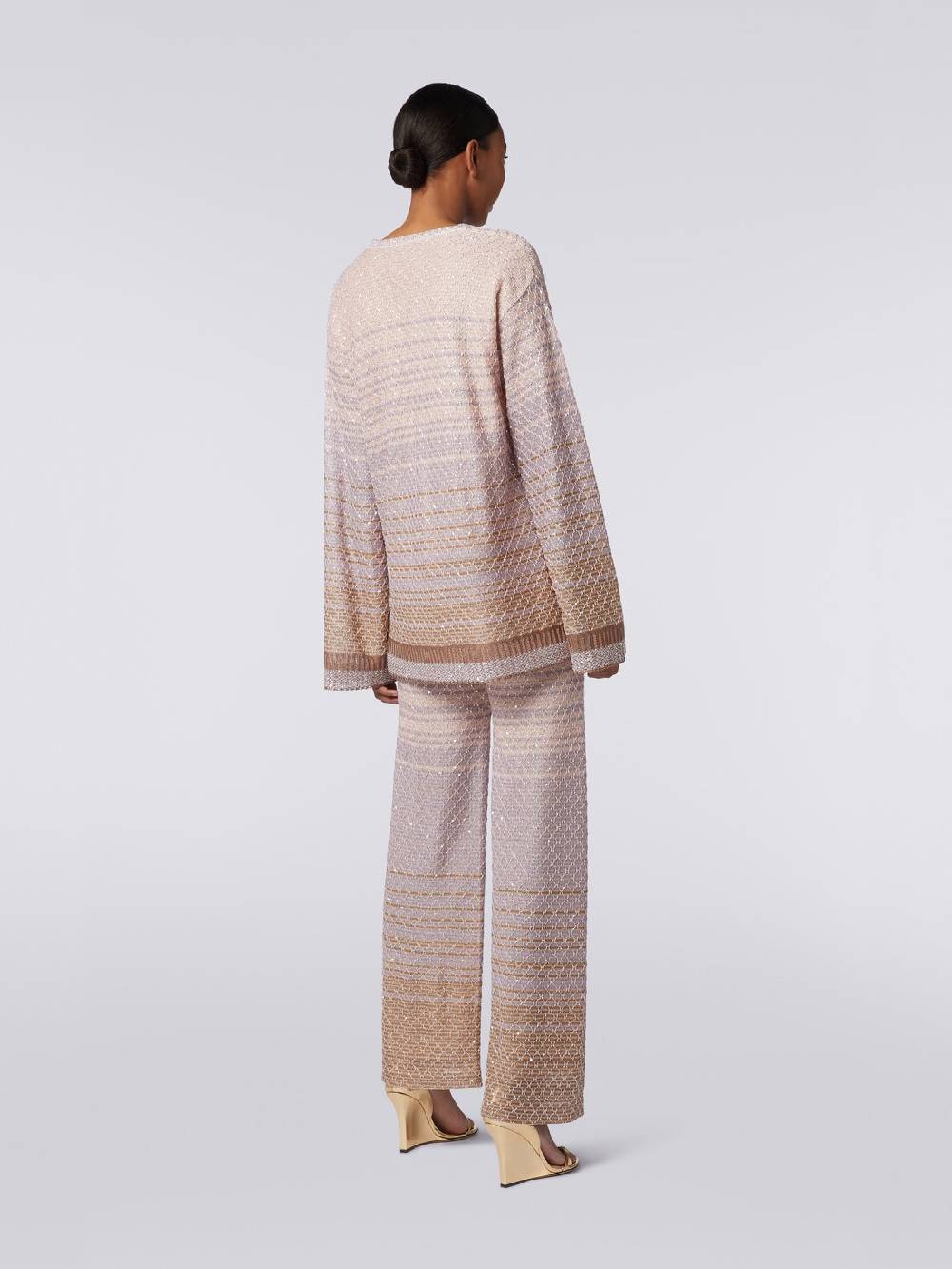 Missoni Pantaloni in maglia dégradé con paillettes Moda