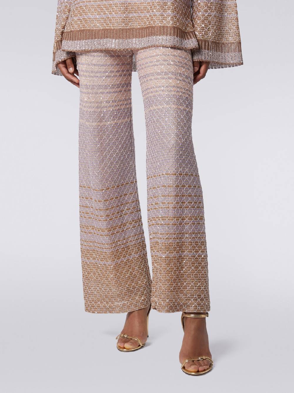 Missoni Pantaloni in maglia dégradé con paillettes Moda