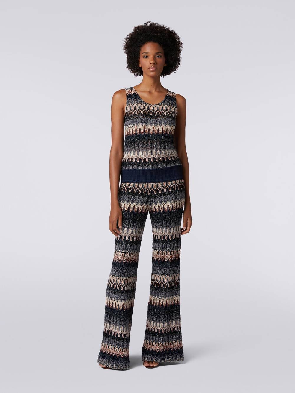 Missoni Pantaloni in misto viscosa lamé a onde effetto pizzo