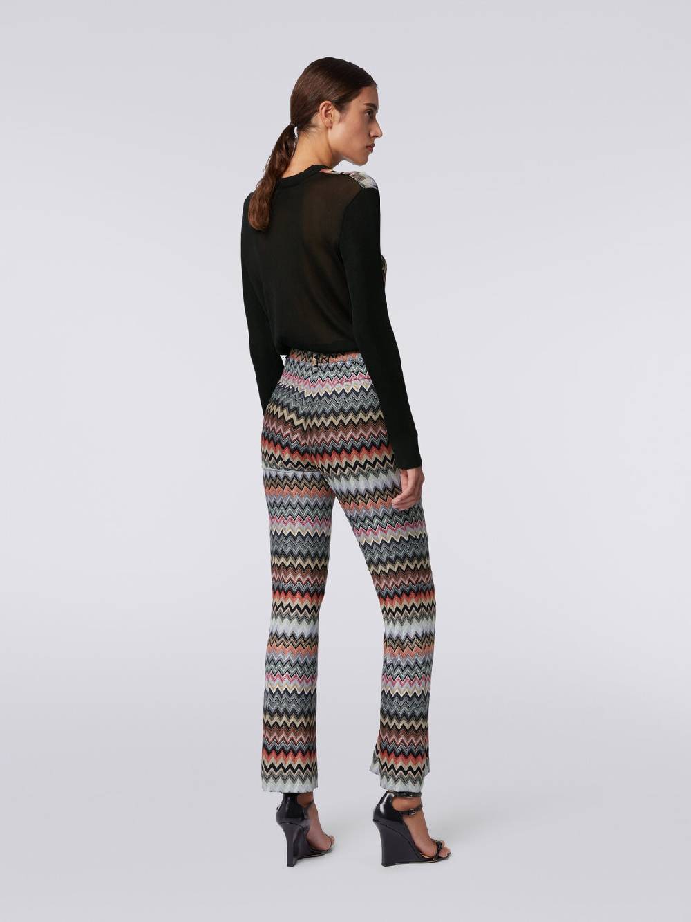 Missoni Pantaloni cropped in cotone e viscosa zig zag Negozio online di fabbrica