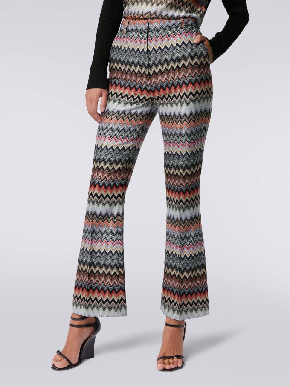 Missoni Pantaloni cropped in cotone e viscosa zig zag Negozio online di fabbrica