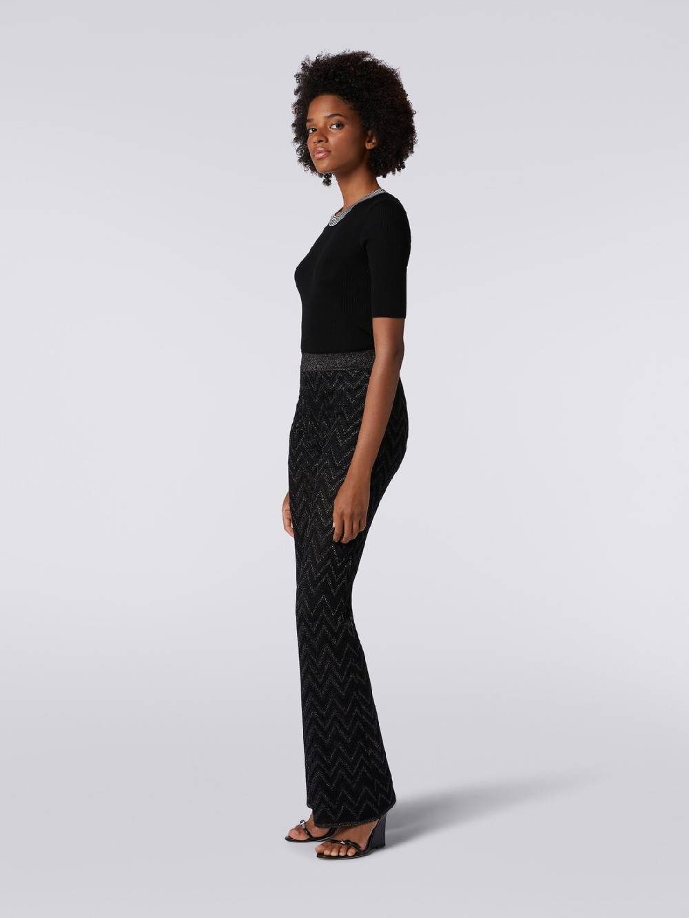 Missoni Pantaloni in maglia di viscosa zig zag con lurex Prezzo di fabbrica
