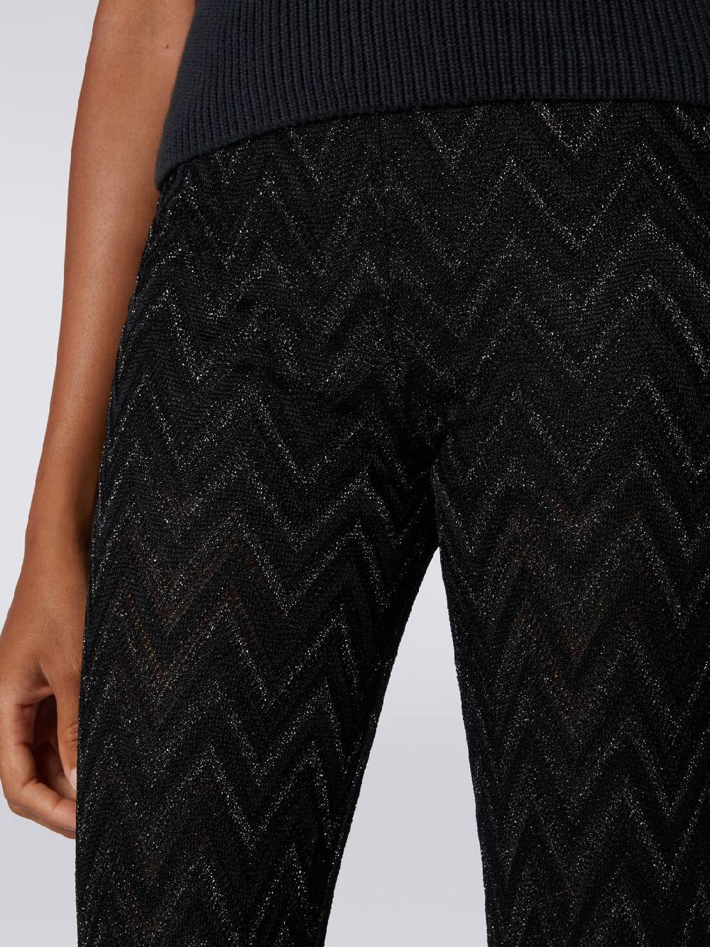 Missoni Pantaloni in maglia di viscosa zig zag con lurex Prezzo di fabbrica