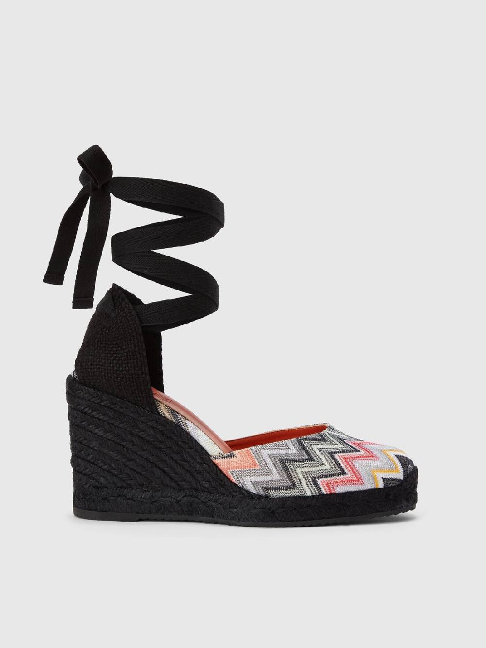 Missoni Espadrilles con tomaia in tessuto chevron e zeppa Offerta natalizia