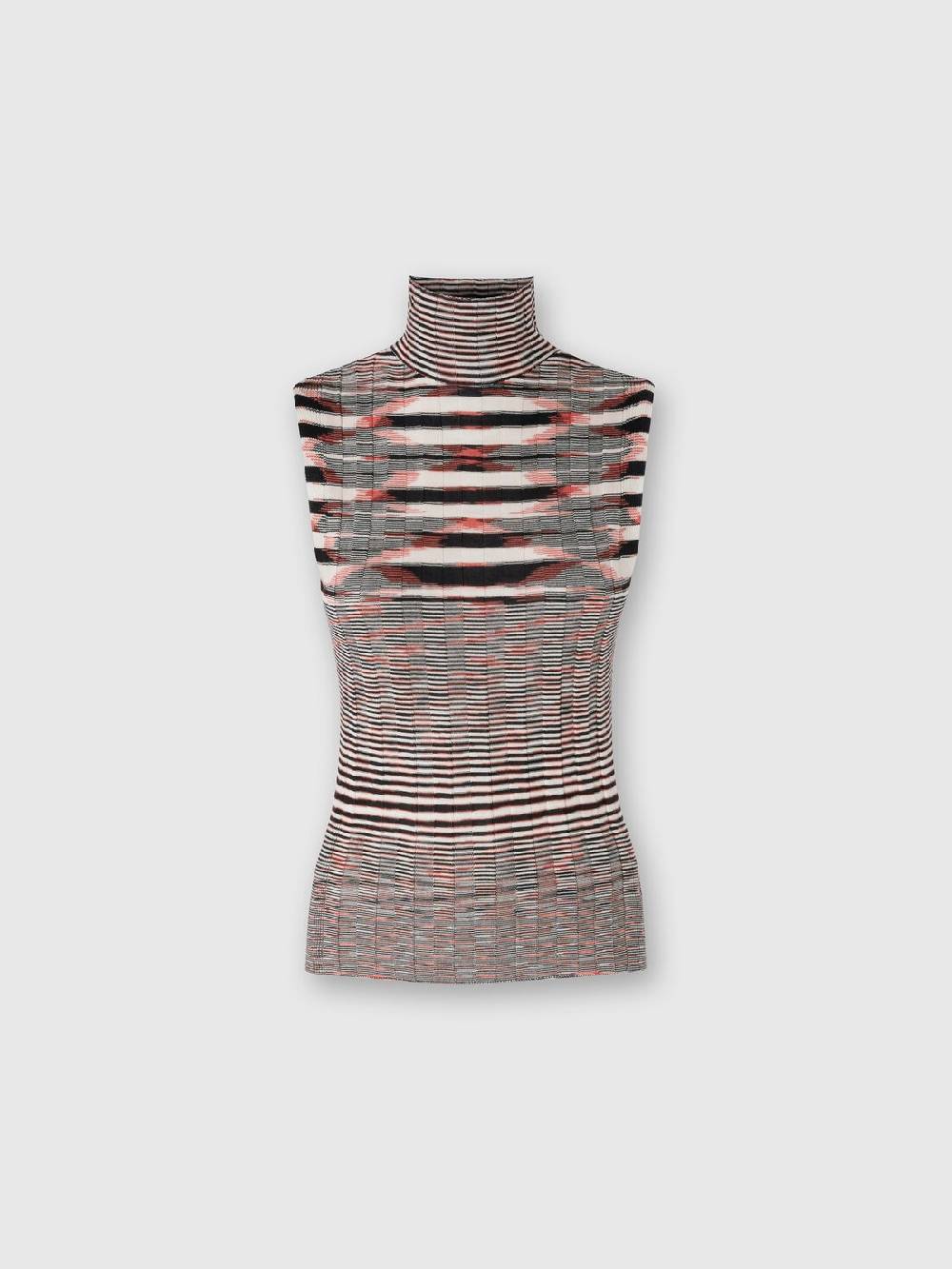 Missoni Canottiera con collo alto in cashmere e seta a costine Offerta Giorno del Papà
