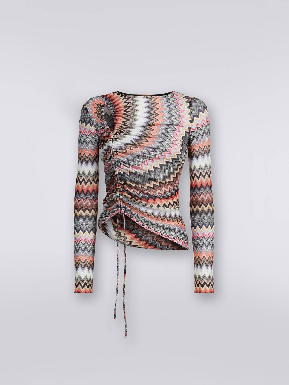 Missoni Top a maniche lunghe zig zag con arricciatura e dettaglio cut-out Offerte esclusive