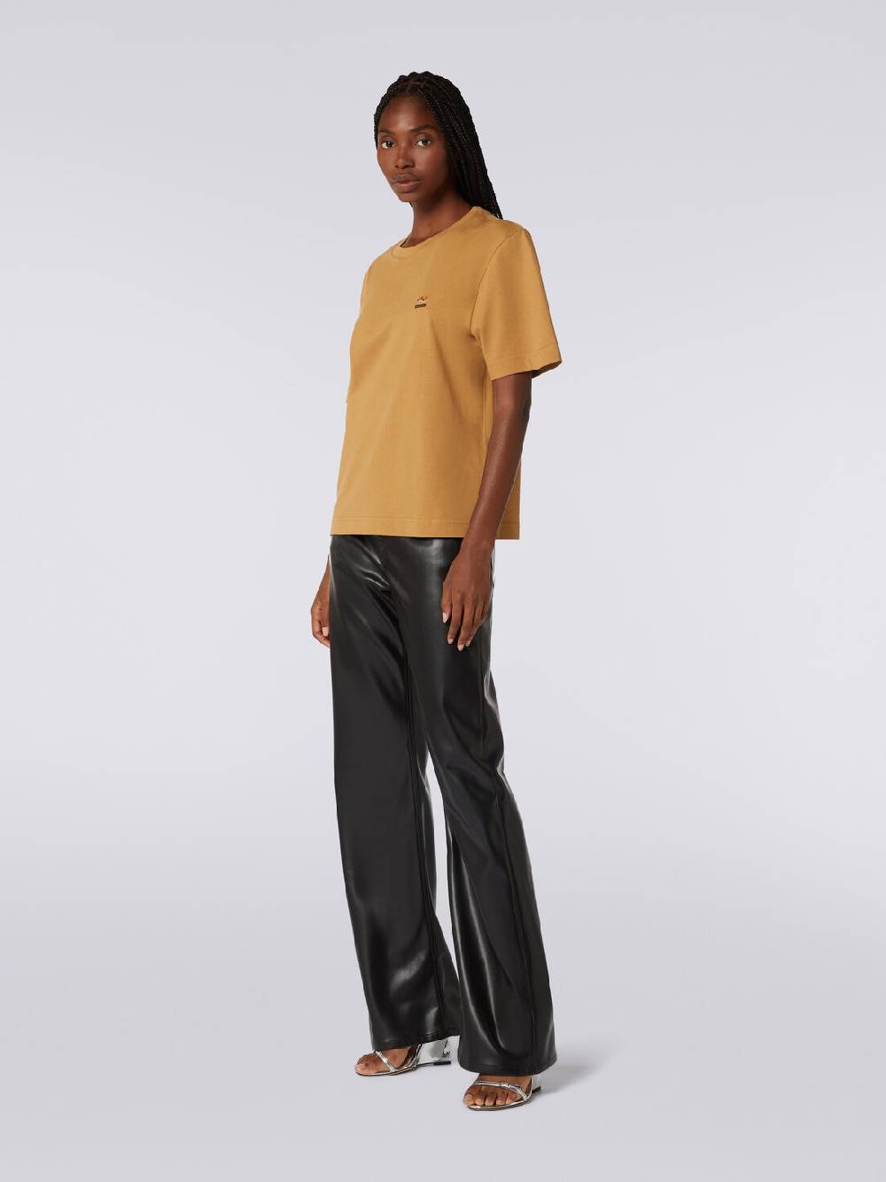 Missoni T-shirt girocollo in cotone con ricamo e logo Grandi sconti