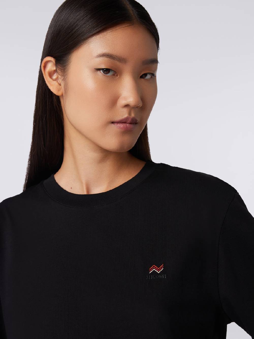 Missoni T-shirt girocollo in cotone con ricamo e logo Nuovi prodotti