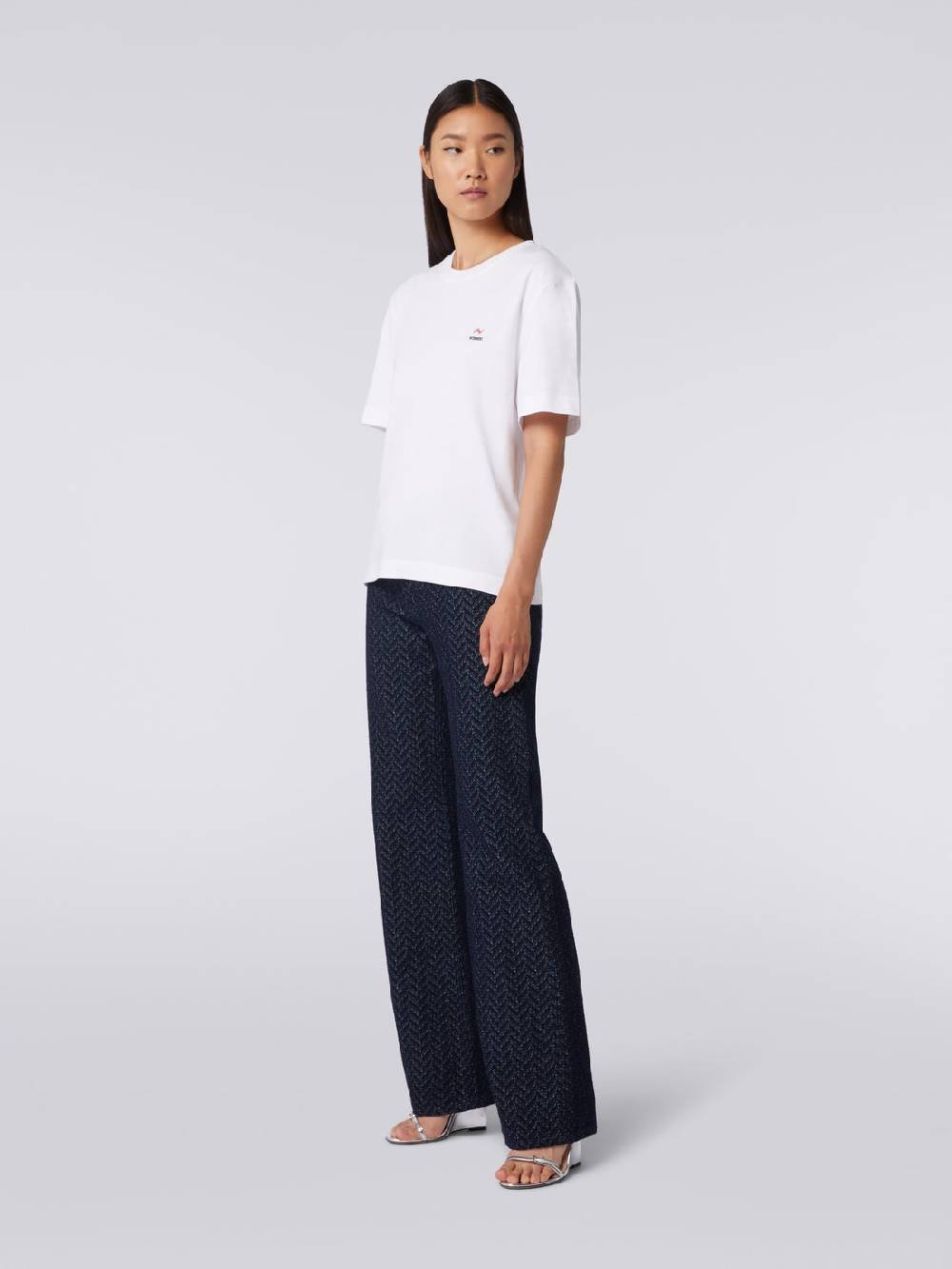 Missoni T-shirt girocollo in cotone con ricamo e logo Bestseller