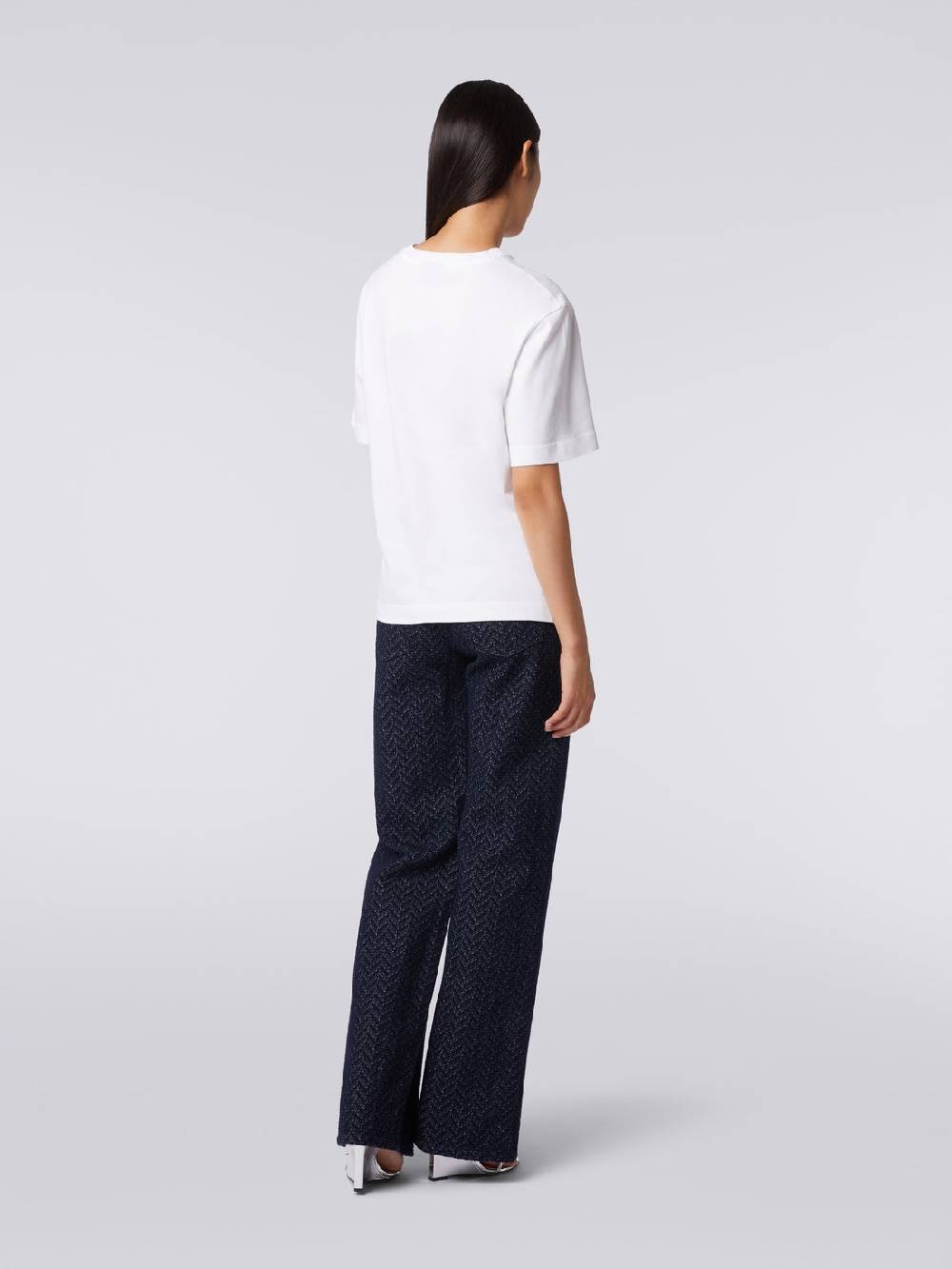 Missoni T-shirt girocollo in cotone con ricamo e logo Bestseller