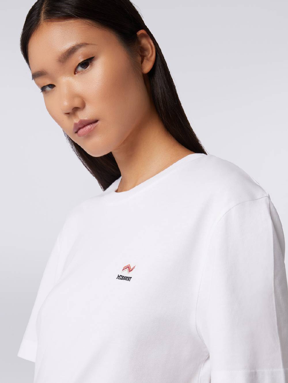 Missoni T-shirt girocollo in cotone con ricamo e logo Bestseller
