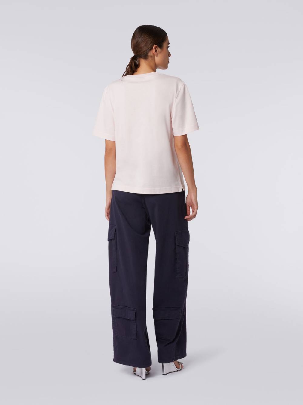 Missoni T-shirt girocollo in cotone con ricamo e logo Offerte stagionali
