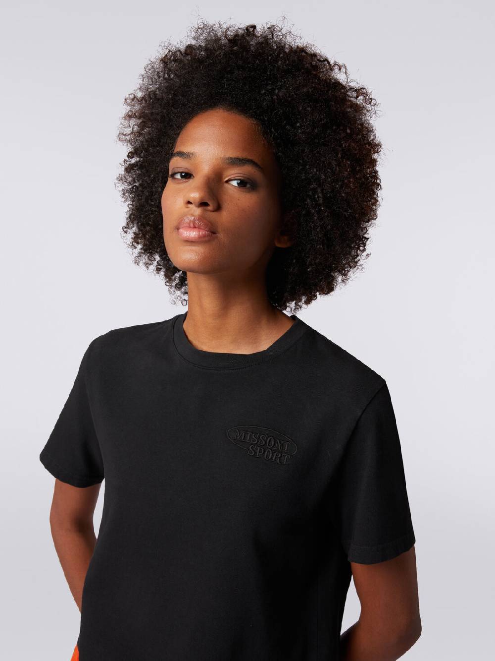 Missoni T-shirt girocollo crop in cotone con logo Liquidazione