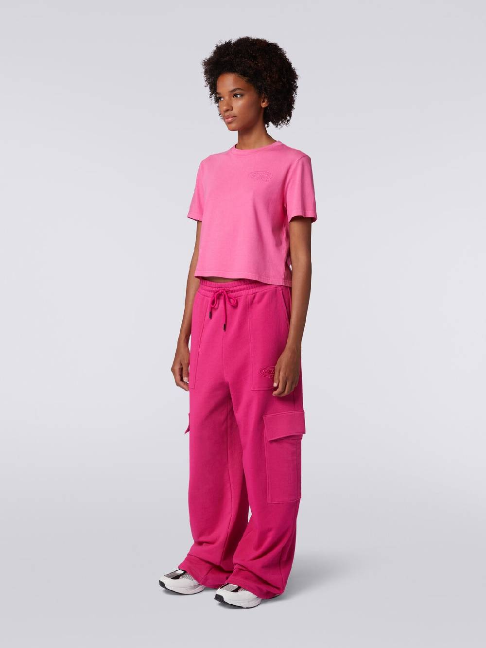 Missoni T-shirt girocollo crop in cotone con logo Offerte giornaliere