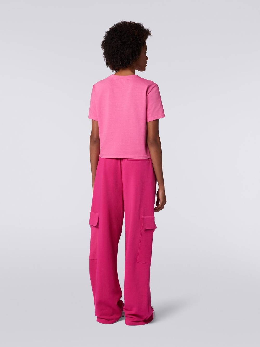 Missoni T-shirt girocollo crop in cotone con logo Offerte giornaliere
