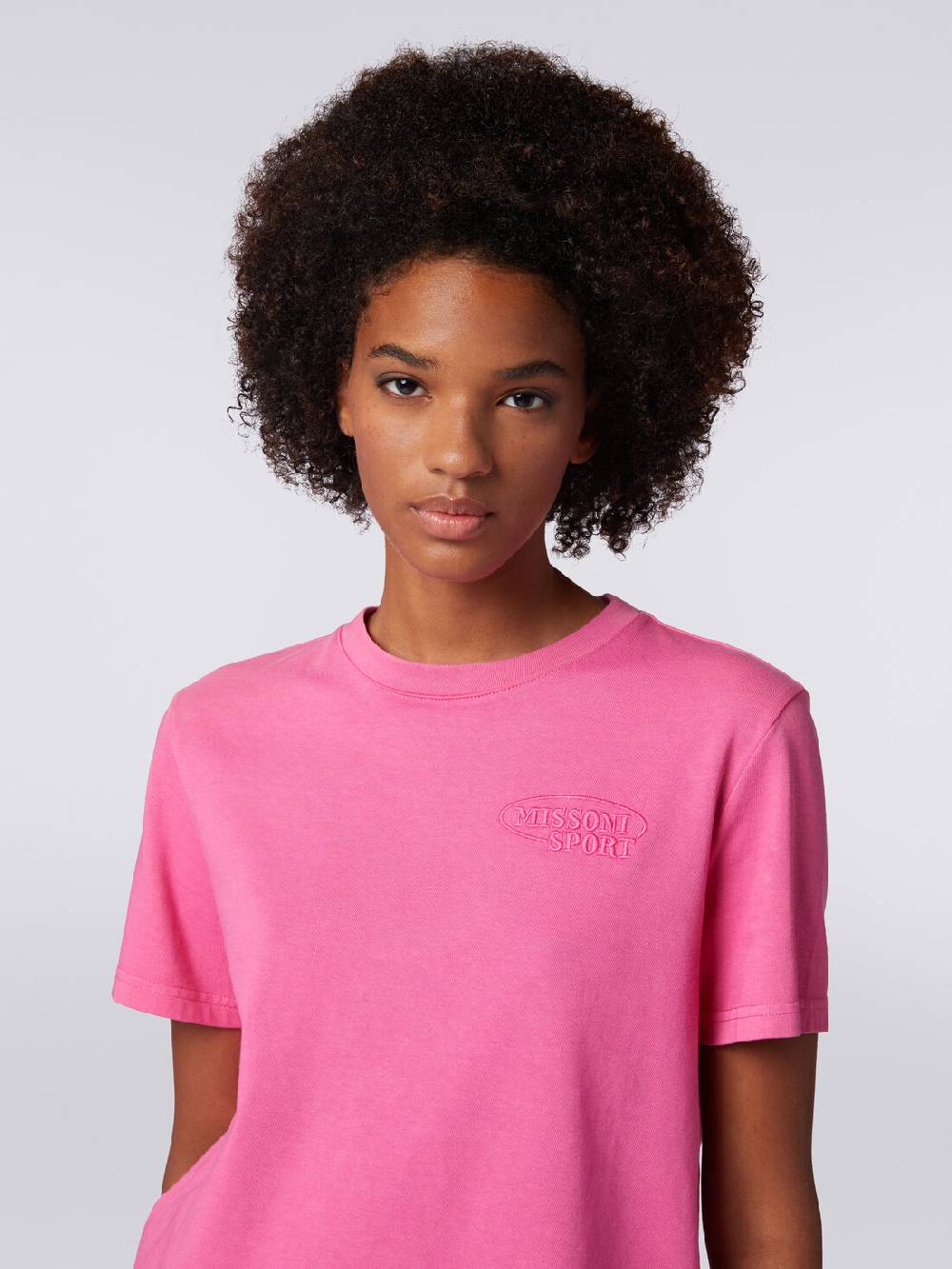 Missoni T-shirt girocollo crop in cotone con logo Offerte giornaliere