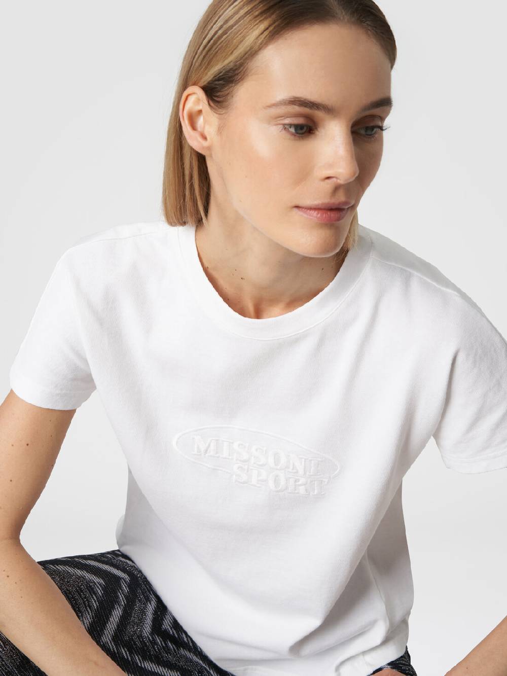 Missoni T-shirt girocollo in cotone con logo Offerte speciali