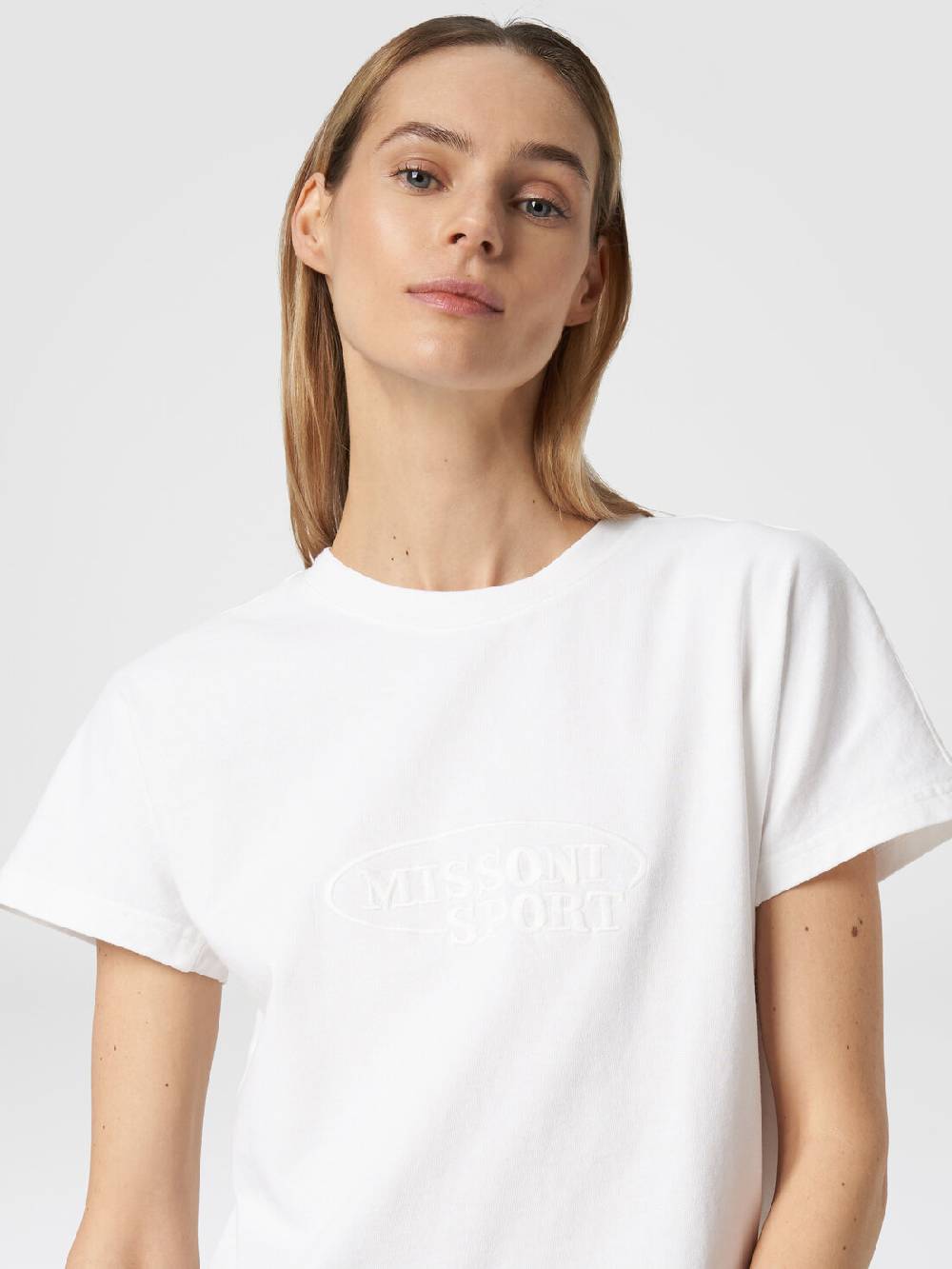 Missoni T-shirt girocollo in cotone con logo Offerte speciali