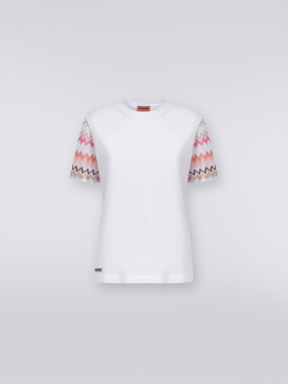 Missoni T-shirt girocollo in cotone con inserti zig zag Enormi risparmi