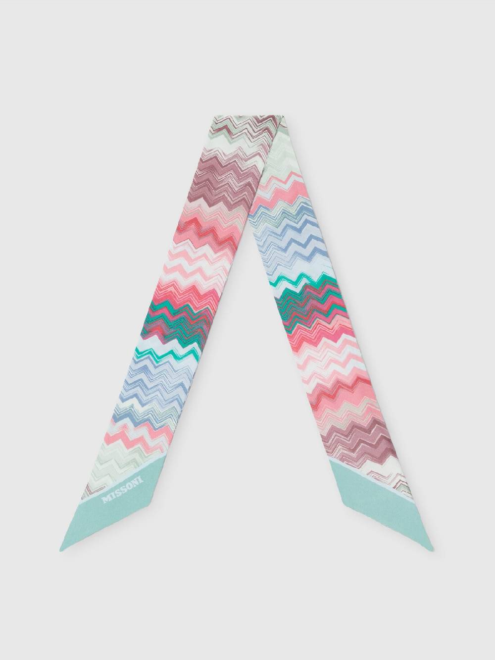 Missoni Foulard in seta con zig zag e scritta logo Ultimo giorno