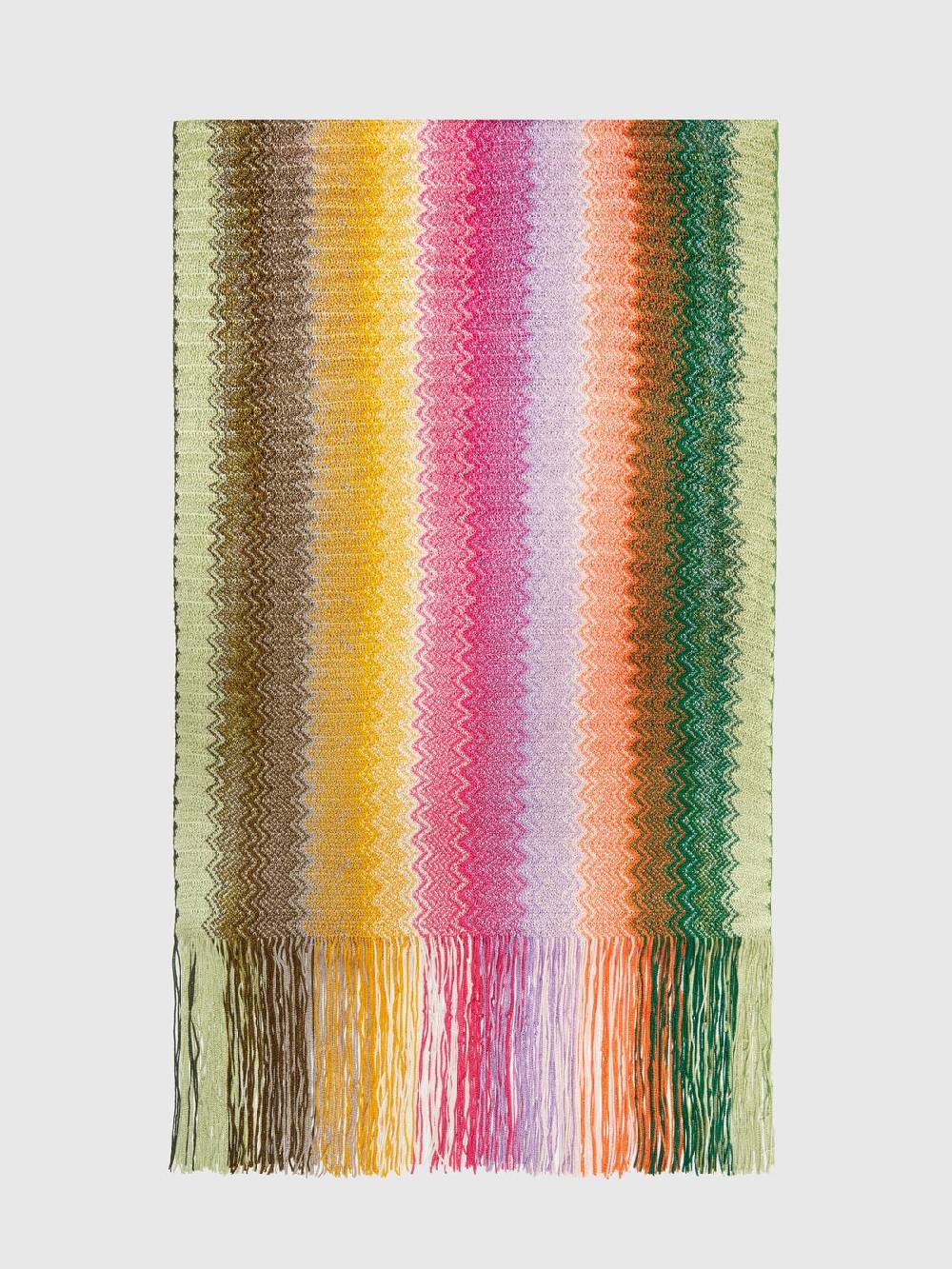 Missoni Sciarpa in maglia di viscosa chevron con frange Fino al 50% di sconto