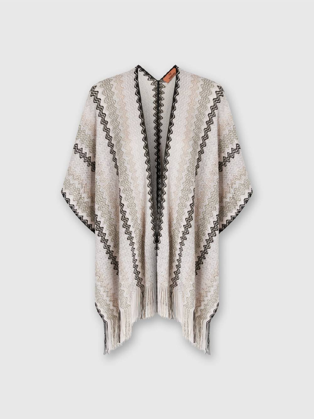 Missoni Poncho in maglia di misto viscosa con motivo a onde e frange