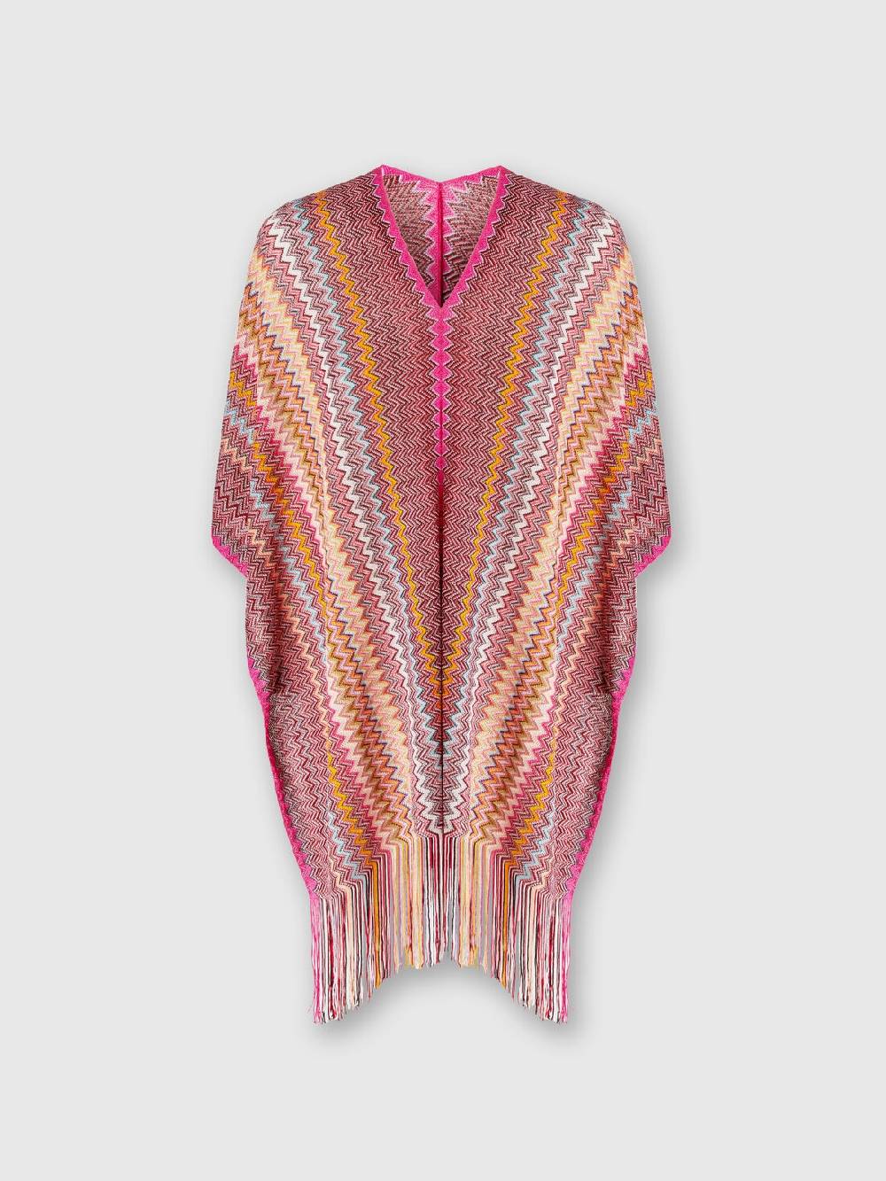 Missoni Poncho in maglia di viscosa zig zag con frange Sostegno trimestrale
