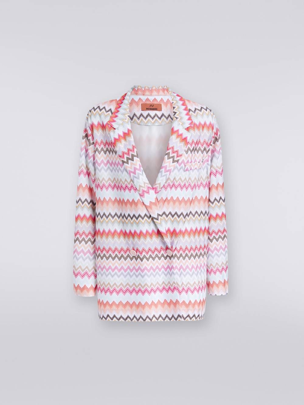 Missoni Blazer doppiopetto in cotone e viscosa stampa zig zag Fino al 55% di sconto