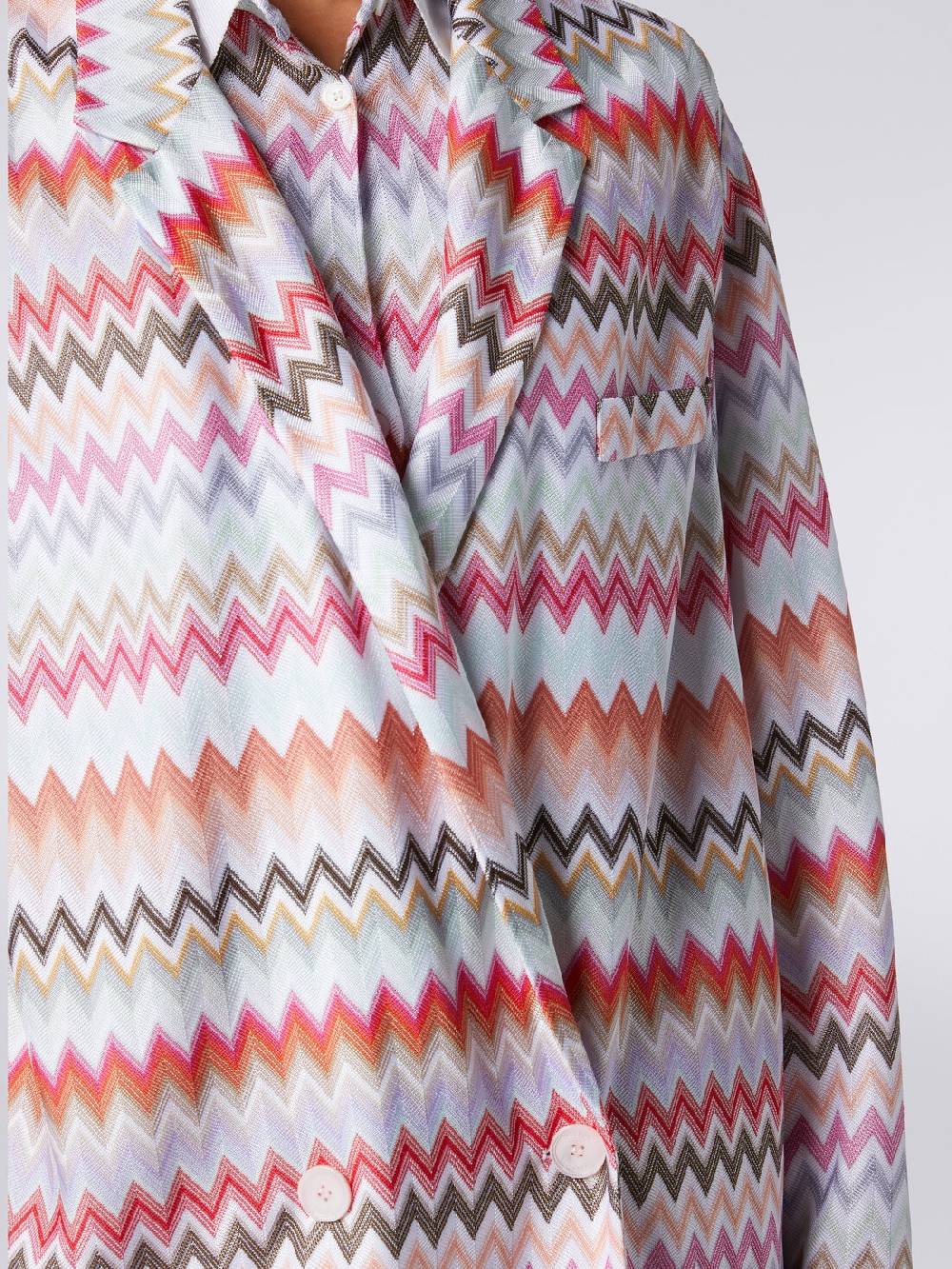 Missoni Blazer doppiopetto in cotone e viscosa stampa zig zag Fino al 55% di sconto