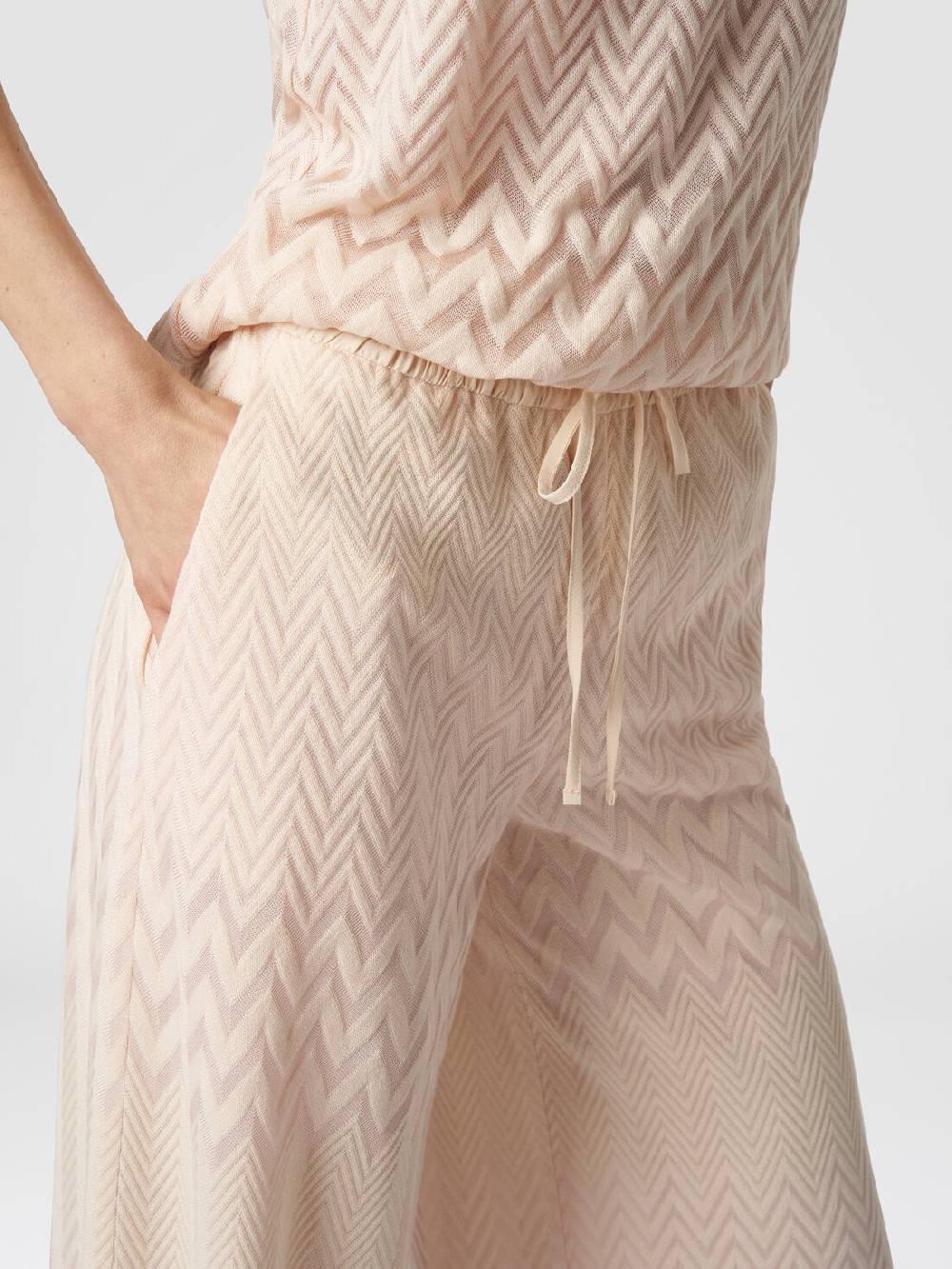 Missoni Pantaloni a palazzo in cotone e viscosa zig zag Super sconto
