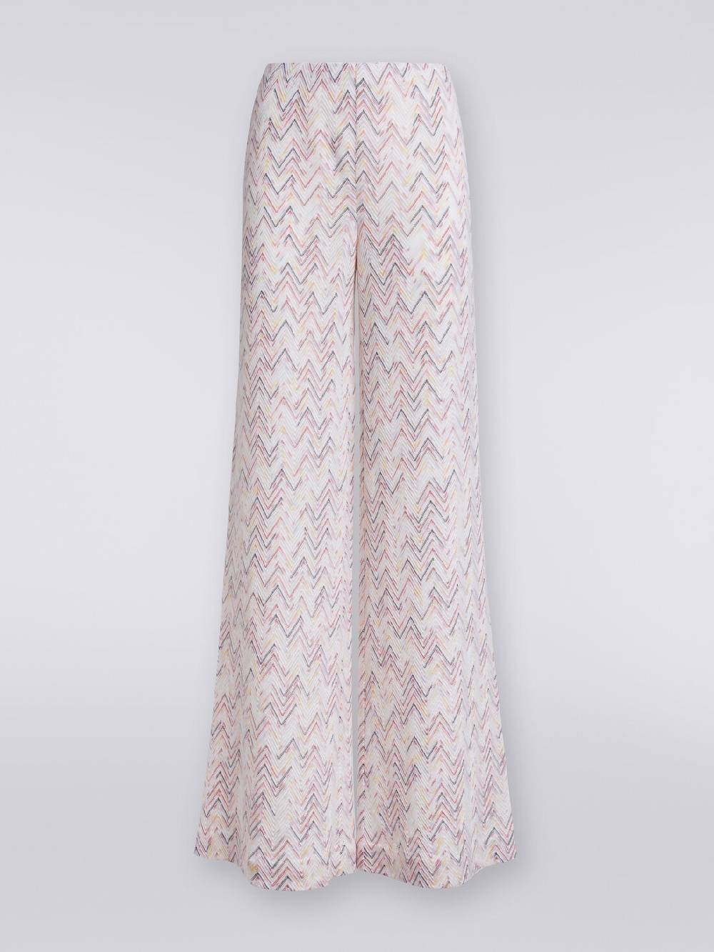 Missoni Pantaloni a palazzo in lana e viscosa zig zag 50% di sconto con spedizione gratuita