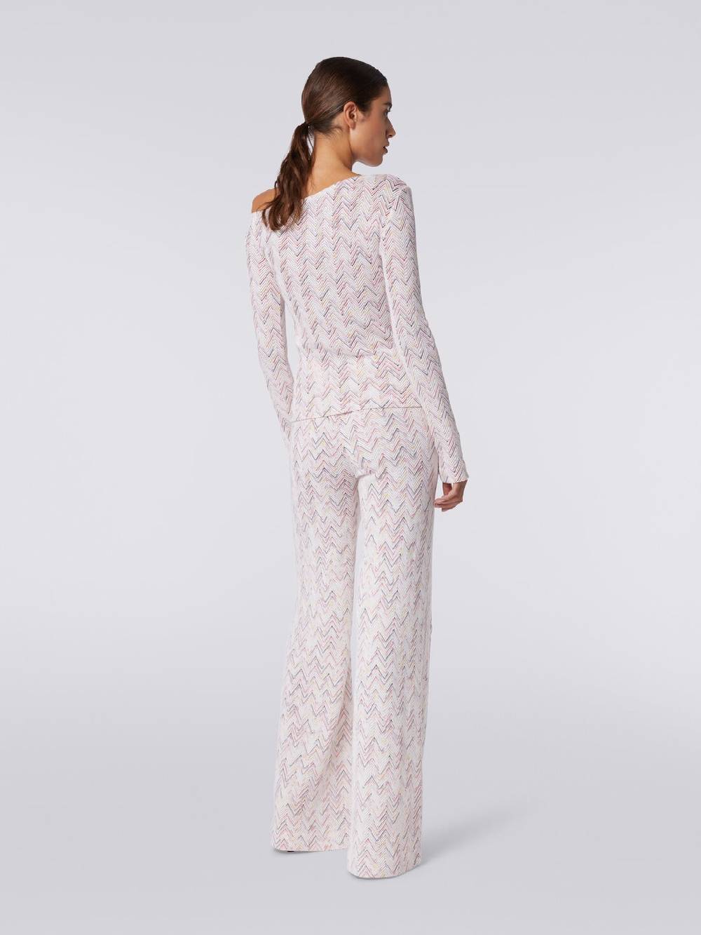 Missoni Pantaloni a palazzo in lana e viscosa zig zag 50% di sconto con spedizione gratuita