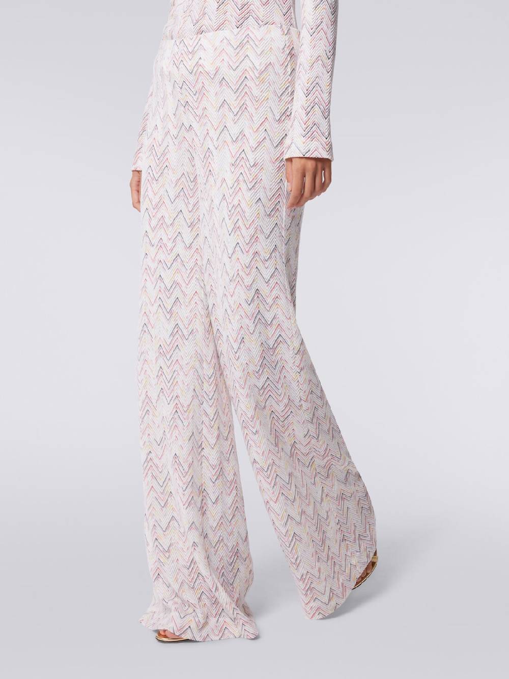 Missoni Pantaloni a palazzo in lana e viscosa zig zag 50% di sconto con spedizione gratuita